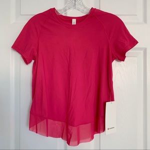 {Lululemon} Pink Quick Pace Athletic Workout Short Sleeve Tee Shirt | 2
